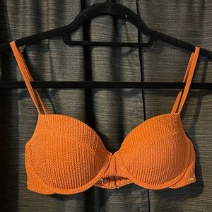 PINK CRINKLE PUSH-UP BIKINI TOP